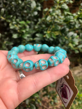 Load image into Gallery viewer, Turquoise Skull Crystal Bracelet