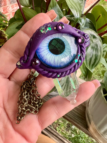 Clear Quartz 3rd Eye Talisman Necklace