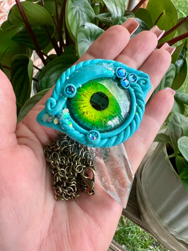 Clear Quartz 3rd Eye Talisman Necklace