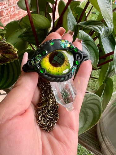 Clear Quartz 3rd Eye Talisman Necklace