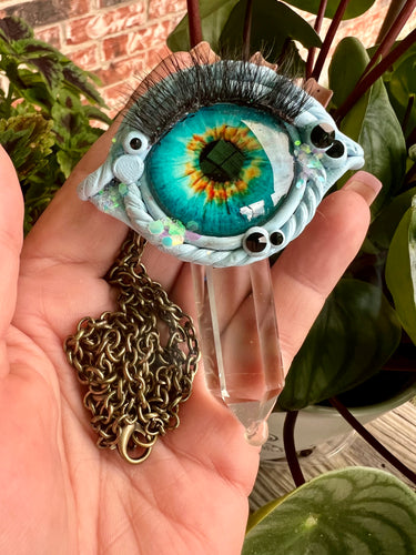 Clear Quartrz 3rd Eye Talisman N ecklace