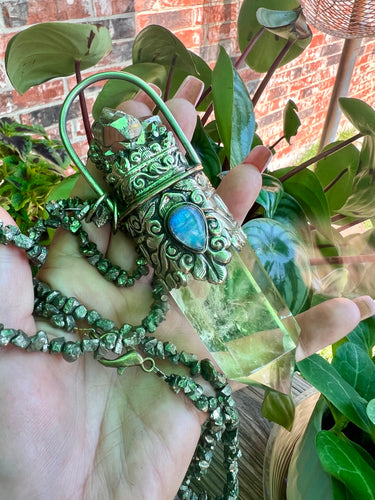Citrine, Rainbow Moonstone with Pyrite Statement Piece