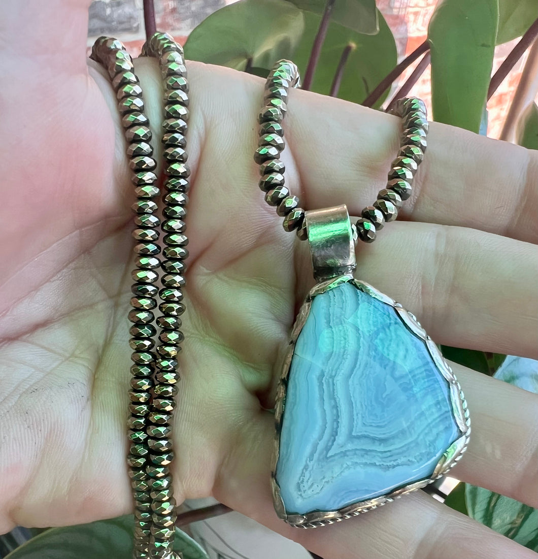 Blue Lace Agate Statement Necklace