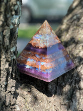 Load image into Gallery viewer, Opalite Nubian Orgonite Pyramid