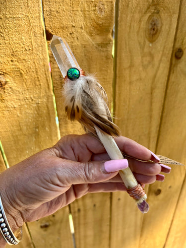 Clear Quartz Coyote Clearing Wand