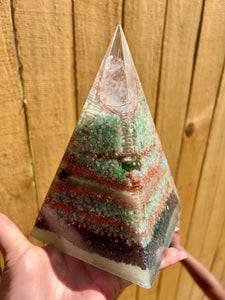 Glow N The Dark Jade Nubian Orgonite Pyramid