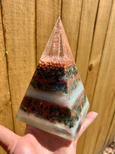 Load image into Gallery viewer, Moss Agate Orgonite Pyramid