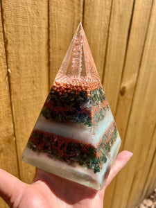Moss Agate Orgonite Pyramid