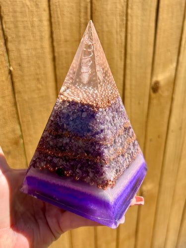 Amethyst Nubian Orgonite Pyramid