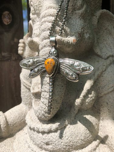 Bumble Bee Jasper Dragonfly Statement Necklace