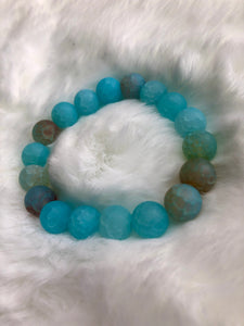 Faceted Blue Agate Crystal Bracelet